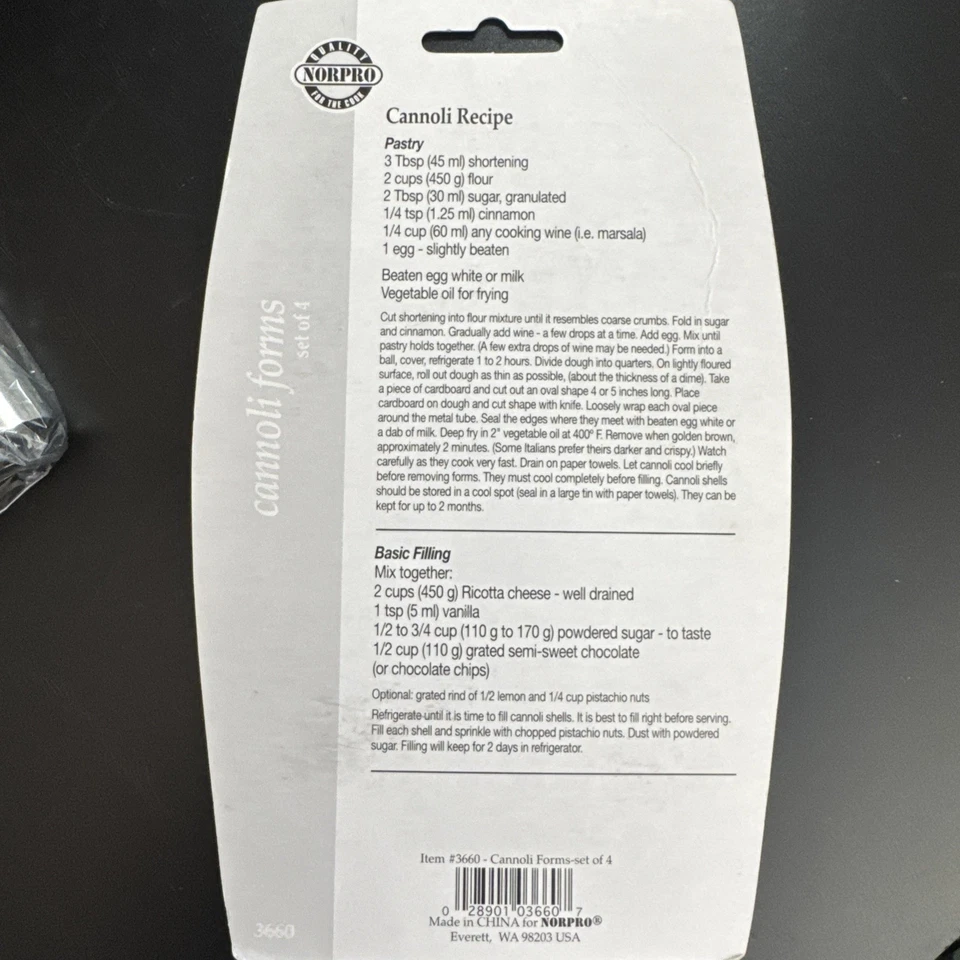 Norpro 5.75" Acero Inoxidable Cannoli Forma 8 Pack Set - Tubos Mascarpone Pastelería Foto 3 de 4
