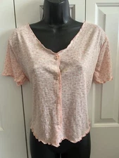 Splendid Women's Stardust Short Sleeve Blouse S RLD0326 Button Light Weight NWT