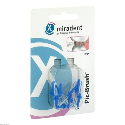 2x MIRADENT Interd.Pic-Brush Ersatzb.large blau 12 ST
