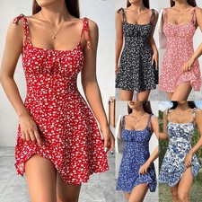 Summer Women's Flattering A-Line Dress Loose Backless Sexy Spaghetti Strap Dress