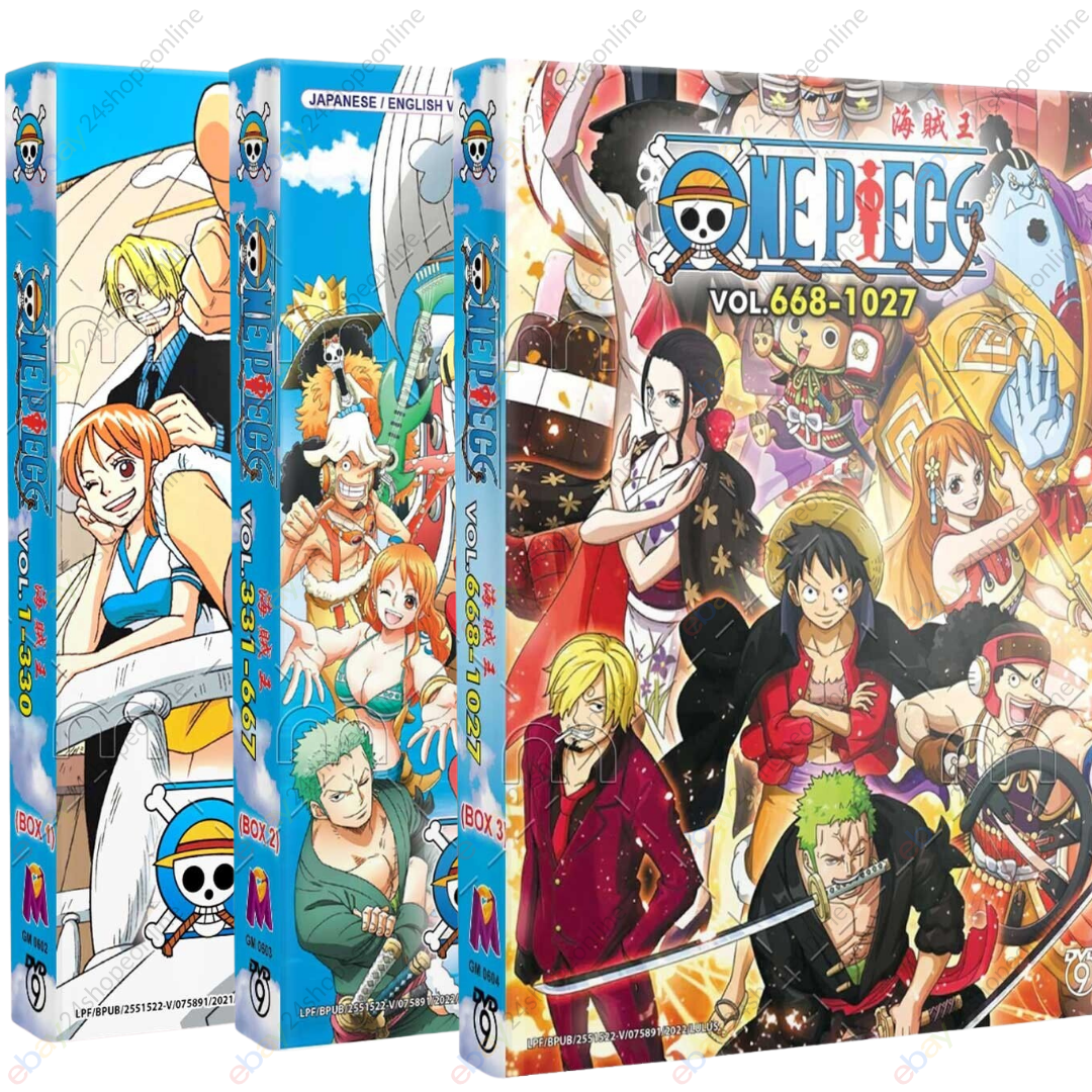 One Piece (Vol.1-1027) 3 Complete Boxset Anime DVD New [English