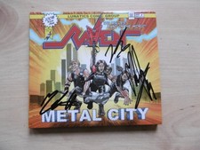 Raven Band Autographs Signed CD Case "Metal City"