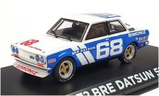 Greenlight 1/43 Scale 86346 - 1972 Bre Datsun 510 #68 Gregg - Blue/White