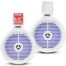 Pyle 6.5" Marine Wakeboard Speaker - 200W Waterproof 2-Way Mini Box White