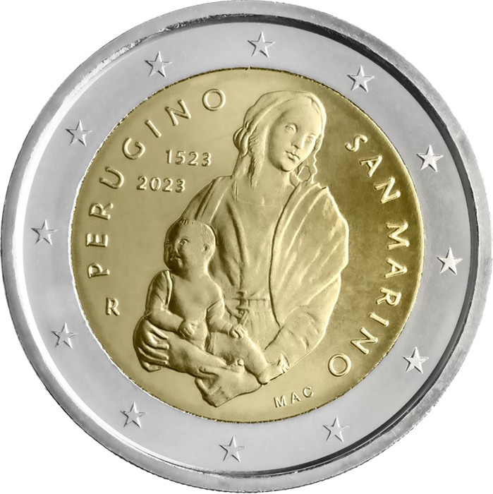 Saint-Marin 2 Euros Commémo 2023 - Le Pérugin (Perugino)