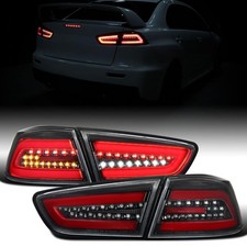 for Mitsubishi Lancer Evolution Full LED Tail Lights Assembly Gloss Black