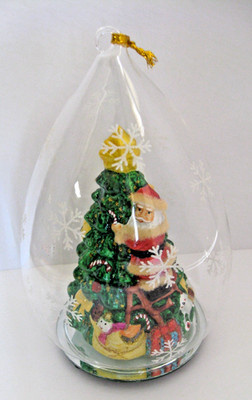 Sorelle Christmas Tree Teardrop Glass Ornament #368195 LED Light Color WORKS