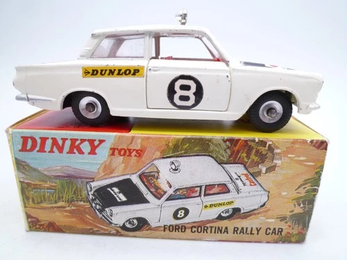 VINTAGE DINKY TOYS 212 FORD CORTINA RALLY CAR IN ORIGINAL BOX 1965