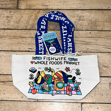 Whole Foods Market x Fishwife Canvas Mini Tote Bag Reusable MICRO SIZE