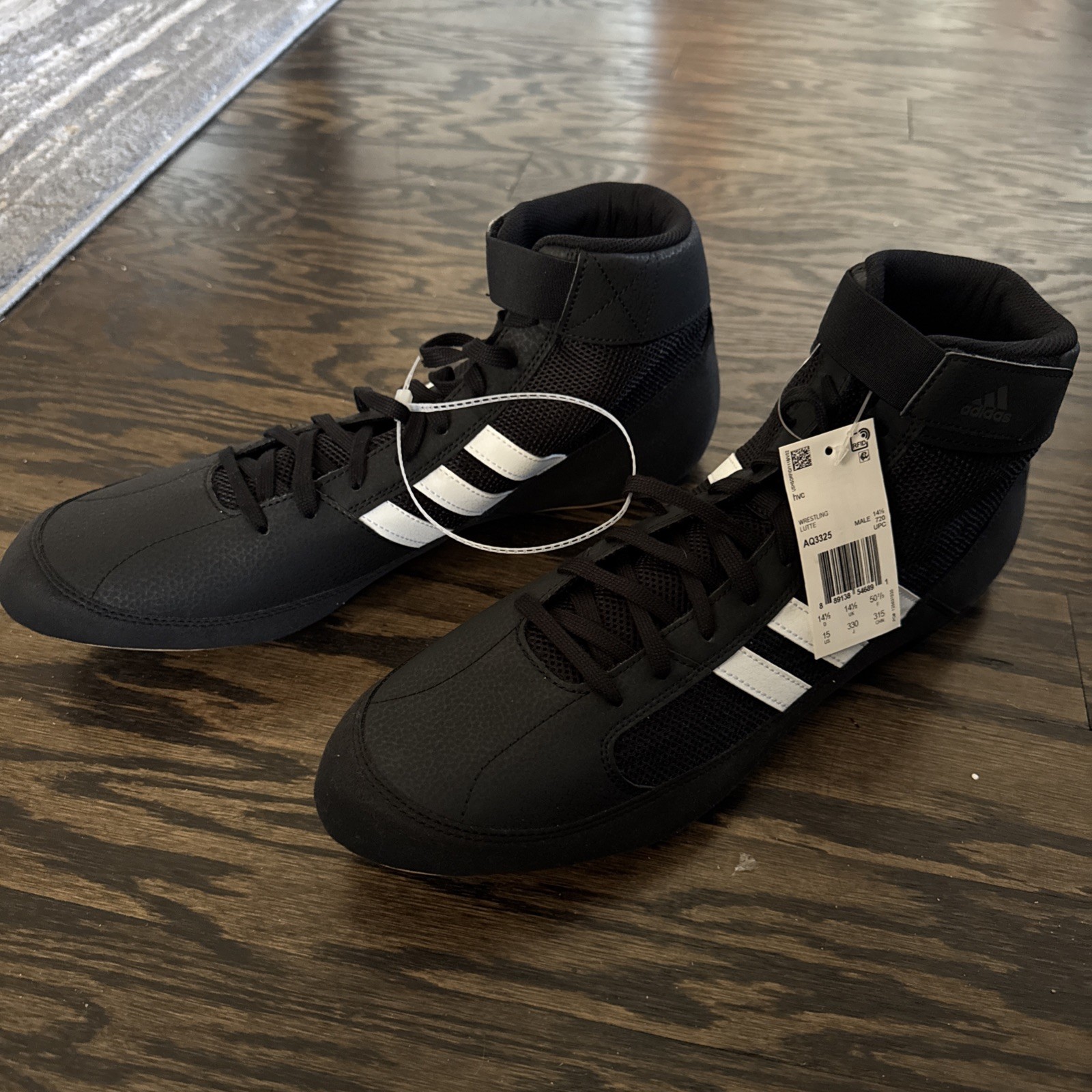 Adidas Mens HVC Wrestling Lutte AQ3325 Black Size 15 thumbnail 2