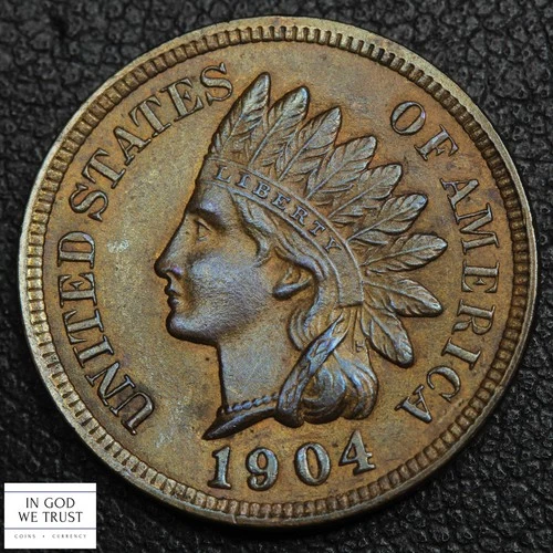 1904 Indian Head Copper Cent 1C (MS CH UNC Choice Uncirculated)