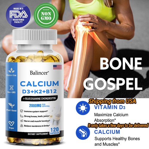 Balincer Calcium Vitamin D3 + K3 + B12, 2000 mg pro Portion, gentechnikfrei, vegetarisch - Bild 1 von 15