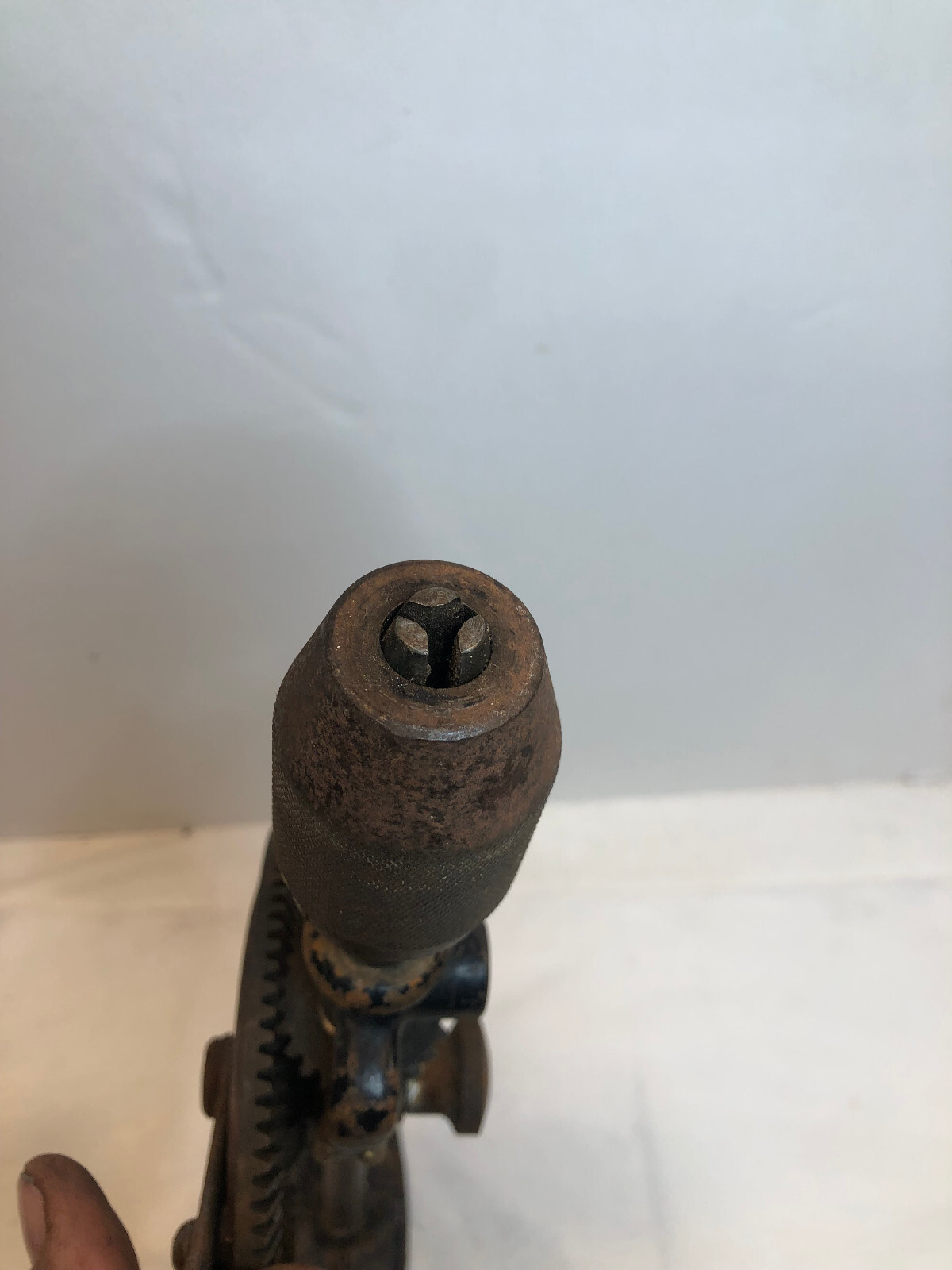 Vintage Antique Hand Crank Egg BeaterStyle Drill 17"