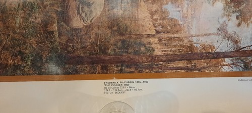 1997 VTG ART PRINT The Pioneer Frederick McCubbin SYDNEY MORNING HERALD 106cm VG - Picture 8 of 24