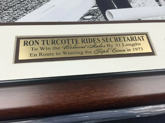 RON TURCOTTE SECRETARIAT TRIPLE CORONA GANADOR 1973 ENMARCADO 8x10 FOTO BELMONT Foto 2 de 2