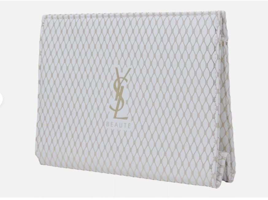 YVES SAINT LAURENT BEAUTE MARSUPIO DONNA ORO BIANCO TRUCCO COSMETICI BORSA POCHETTE