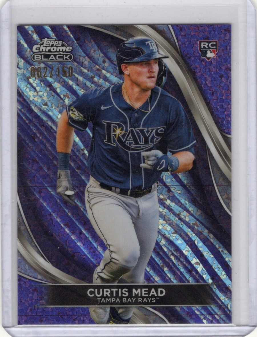 2024 Topps Chrome Black Curtis Mead RC Rays Purple Mini-Diamond 62/150 #27
