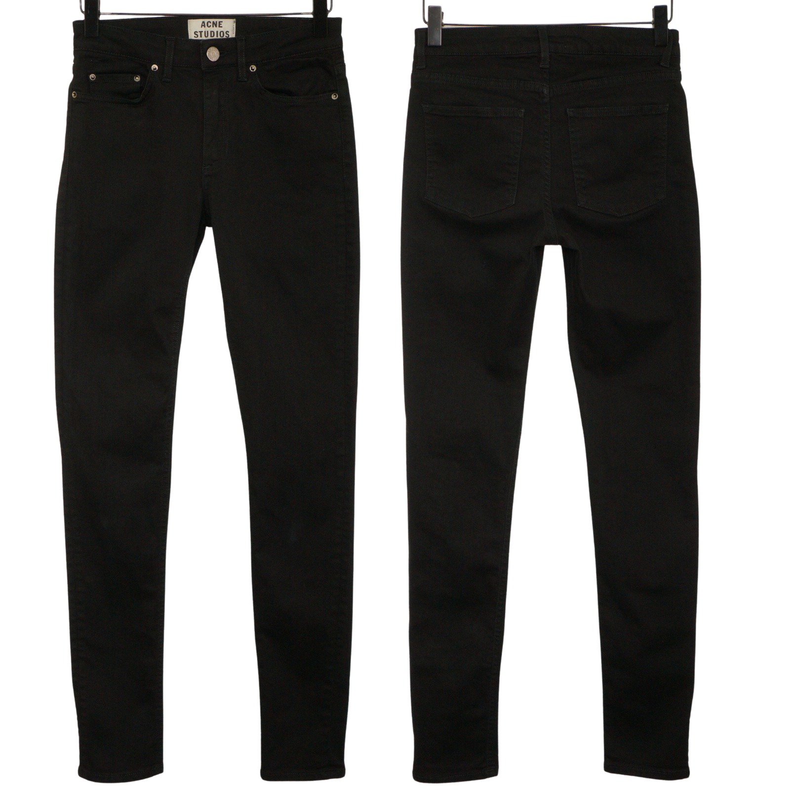 Women Acne Studios Jeans Skin 5 Black jeans Stretch Cotton Skinny W26 L30 JJE846