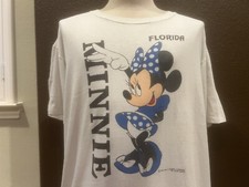Vintage 80's Minnie Mouse Disney World, Florida White T Shirt Size XL