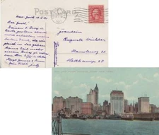 New York New York Sta. E 1911 machine  1857-1914  2c Washington Franklin PPC (Sk