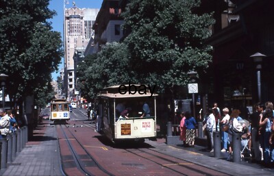 35mm Tram Slide - Tram No's 3 & 12 @ San Francisco, USA