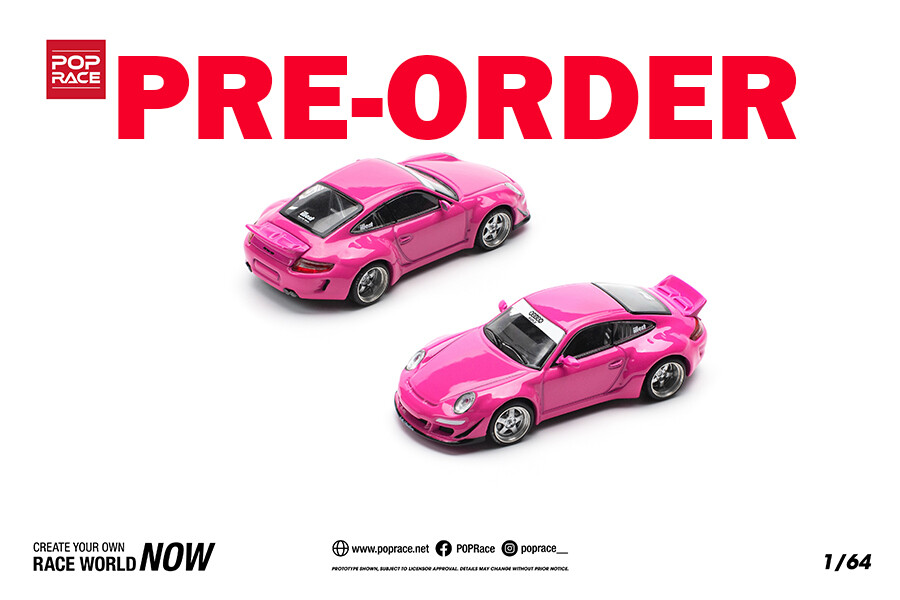 (Pre-order) POPRACE 1/64 RWB 997 - PINK Diecast model car