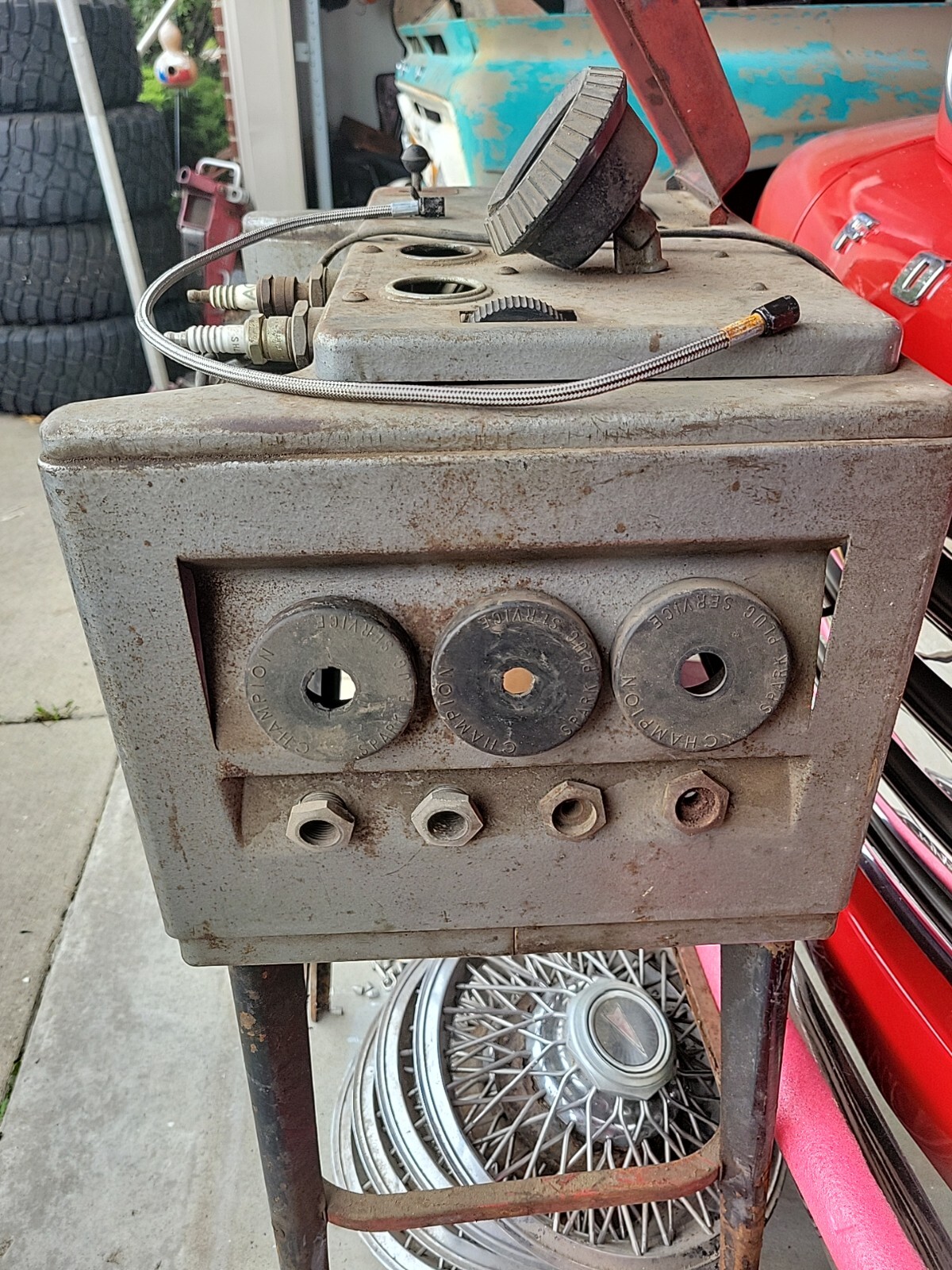 Vintage Champion Spark Plug Tester Cleaner Service Oil Gas Station w