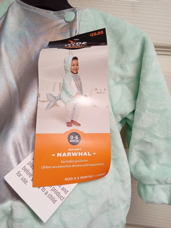 Hyde & Eek! Disfraz suéter narval verde azulado claro bebé infantil talla 0-6 meses Foto 2 de 4
