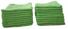 100 x Green Microfibre Cloths Cleaning Cloth for Home Car Detailing School Bulk