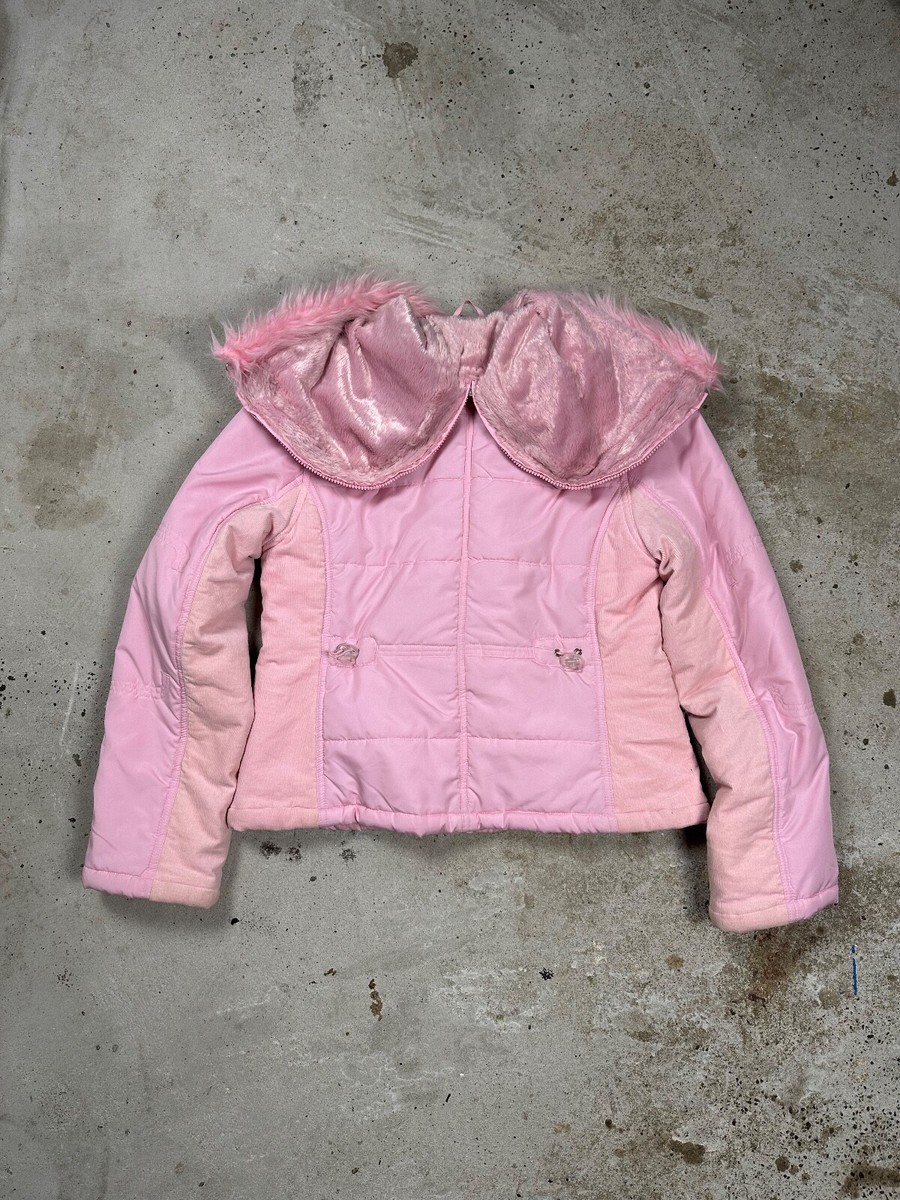 Vintage Y2K N2B Type Pink Faux Fur Bomber Jacket archive rare