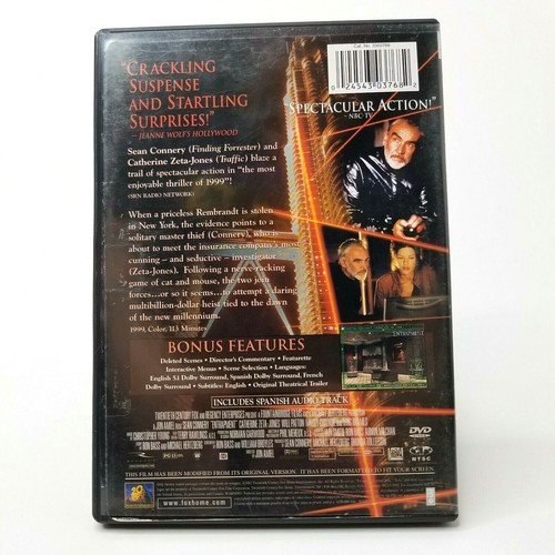 Entrapment (DVD 2002 FS Special Ed) Sean Connery Catherine Zeta Jones - Picture 3 of 3