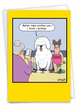 1 Funny Birthday Card with Envelope - Blinking Dog C3353BDG