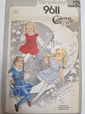Pullover Dress Jumper Shirt Girls 3 Simplicity 9611 Sewing Pattern Cinderella