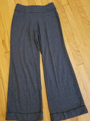 NEW YORK and Co Stretch Women's Gray Herringbone stretch Cuff Trousers Sz PXS 