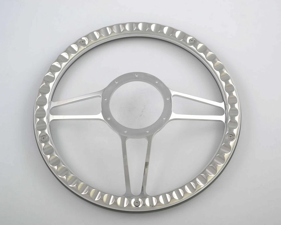 Volantes Billet de 14"" gris oscuro medio envoltorio Chevy Nova Chevelle Bel Air Foto 2 de 4