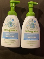 2-Babyganics Baby Shampoo Body Wash Fragrance Free No Tears 16oz Pump. Plant New