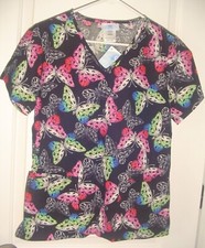 SB scrub womens size XS black butterfly printed New with tags