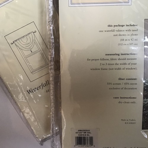 Peri Homeworks 2 PCs Gray Taupe Waterfall Curtain Valance Gold Amadeous NEW - Picture 5 of 8