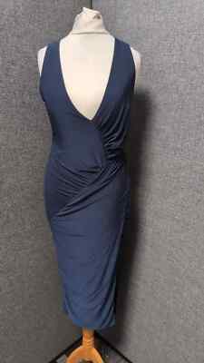 Boohoo Bodycon-Kleid mit Rüschen Navy UK 10 LN141 EE 03