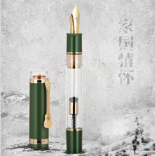 2024 Jinhao 1935 Jumbo Fountain Pen Golden Guitar Clip Screw Cap Green With Box