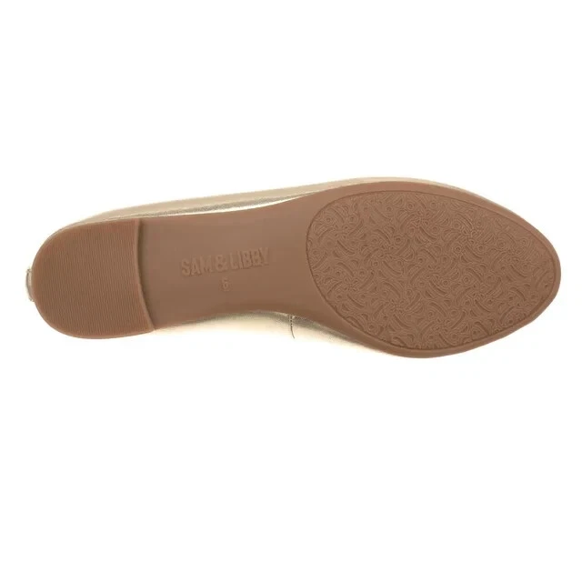 Sapatilhas de balé Sam & Libby femininas folha de ouro casual coco luxo tamanho EUA 8 - Imagem 4 de 4