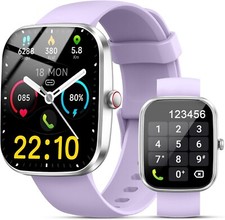 Smartwatch for Woman Call Fitness Tracker Heart Sleep Monitor Waterproof Purple
