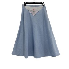 Vintage handmade blue A line handkerchief Cottagecore skirt size S/M