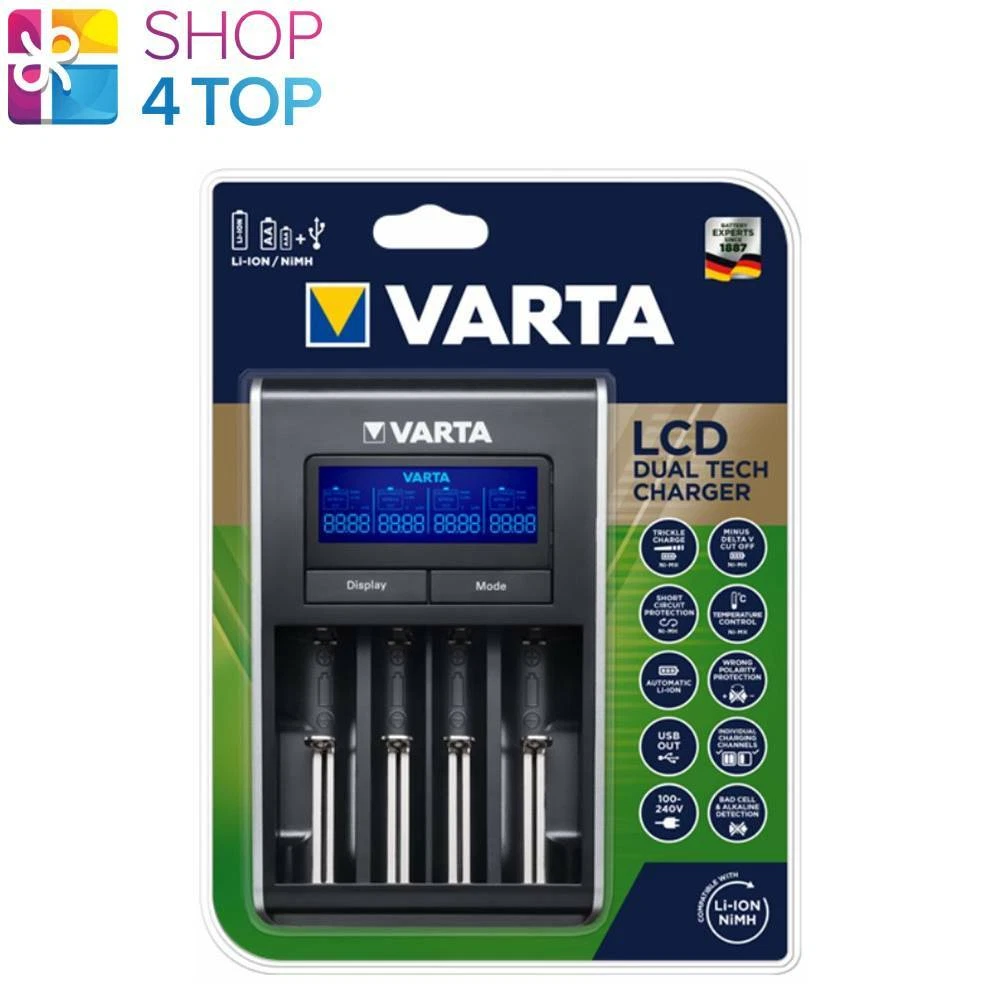 VARTA LCD DUAL TECH 57676 AKKU BATTERIEN LADEGERÄT Ni-MH Li-Ion 