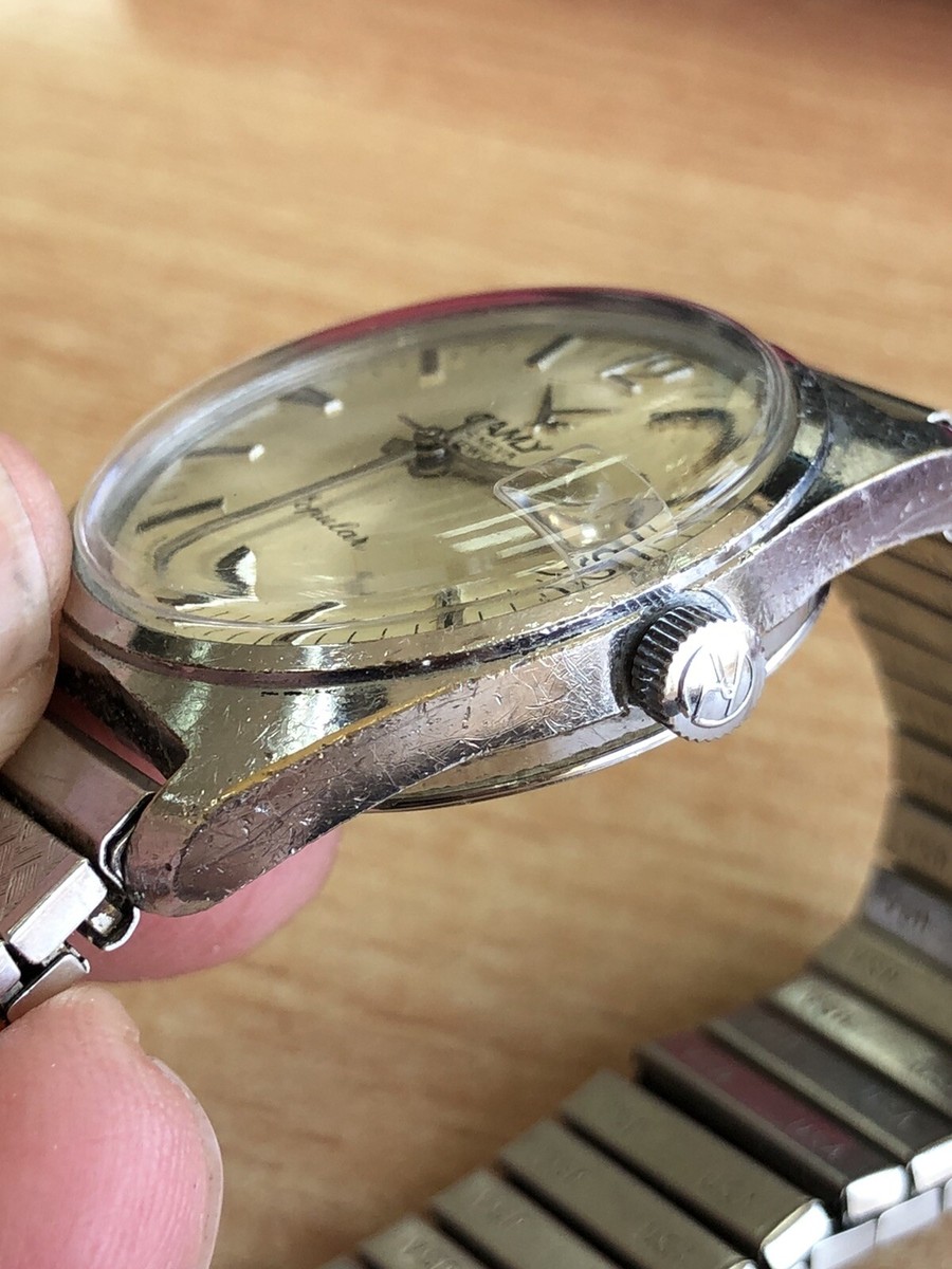Vintage Rare Camy Geneve SS / Hand Wind Watch 31 M Men R20
