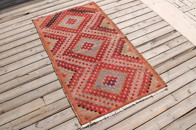 Türkischer Teppich 2x4 Größe Handgewebt Konya Cicim Kelim 80x136cm Wolle Arearug