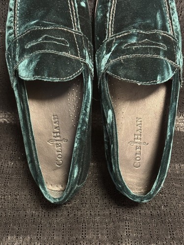 COLE HAAN - Slip-on Suede Leather Loafers - Green 9M Driving Shoes Air NWOB - Picture 7 of 13