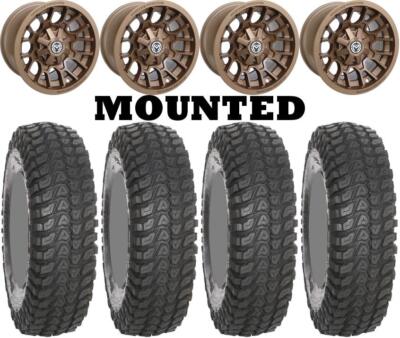 Kit 4 System 3 XCR350 Tires 33x10-15 on Moose 24X Bronze Wheels H700