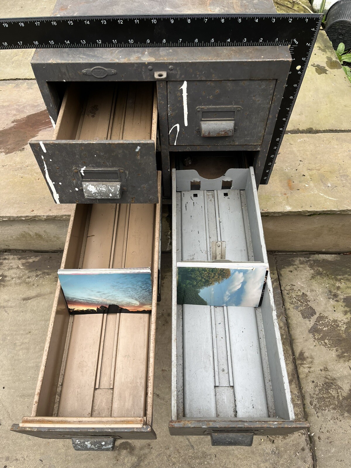 ART METAL 4 DRAWER VINTAGE FILING For 6”x4” Photos, Etc eBay
