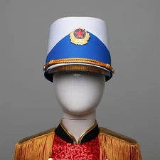 Unisex Top Stage Hat Decor Cap Ceremonial Commander Party Drumband New Gold